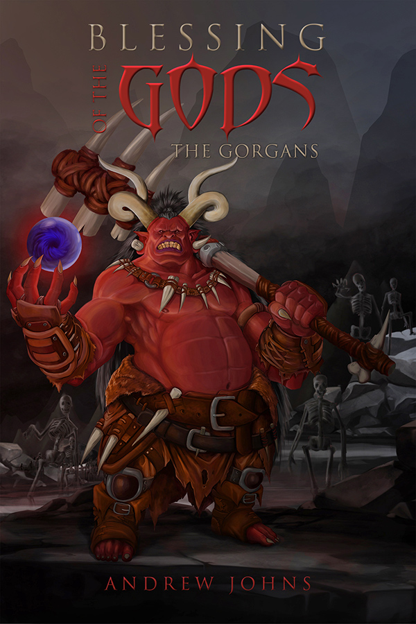 Fantasy Orc character with red skin and horns