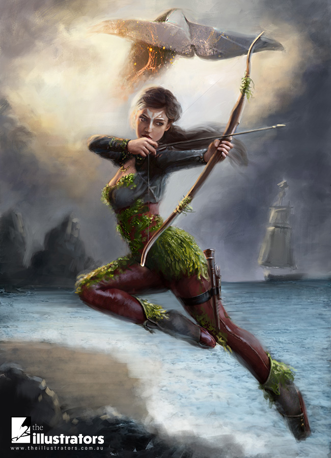 Fantasy woman archer
